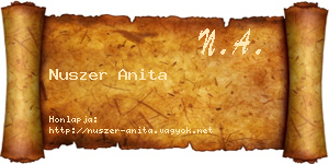 Nuszer Anita névjegykártya
